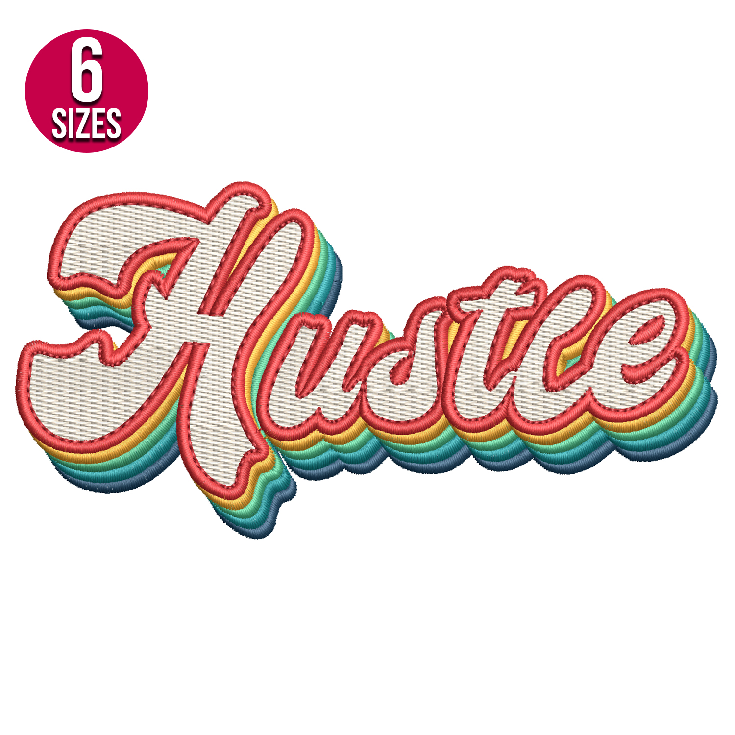 Hustle embroidery design, Machine embroidery design, Instant Inspire
