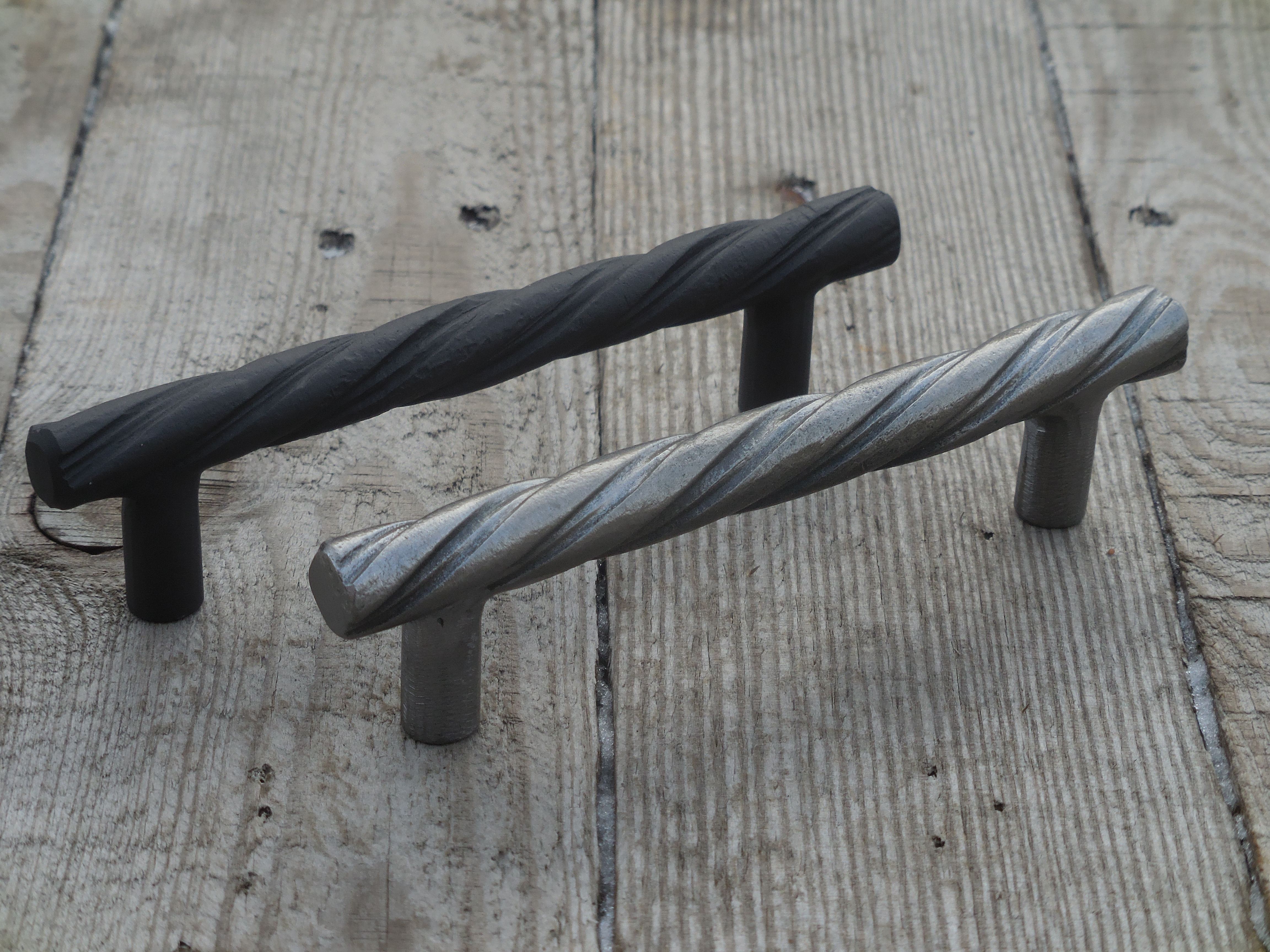 Set of 12 hand forged drawer pulls 96 mm (type 1), wrought i | Inspire ...