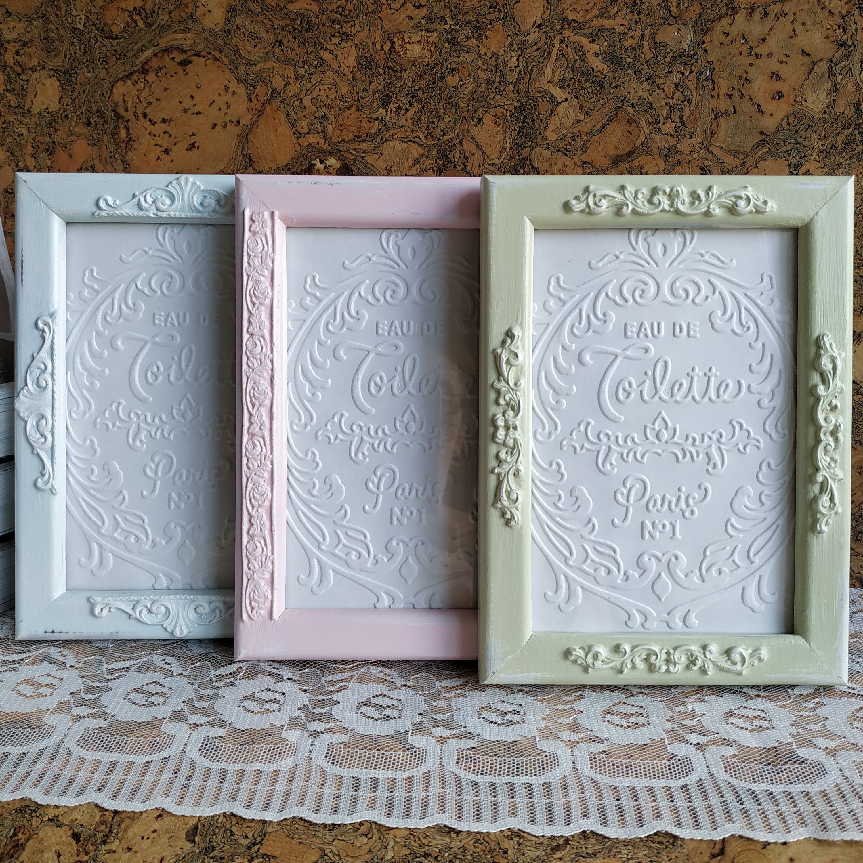 Wooden photo frames (4x6 inch photo) in shabby chic style Wo Inspire