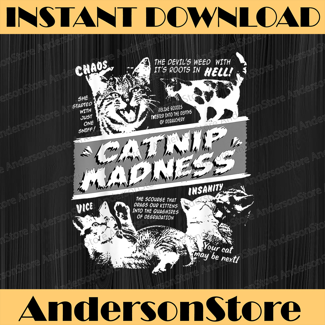Catnip Madness Cute Kitten Png, Funny Cat Pet Humor Png, Cat - Inspire ...