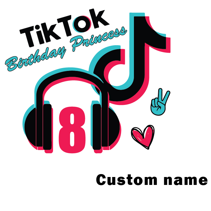 TikTok Birthday Princess 8th Custom Name Svg, TikTok Svg, Pr - Inspire