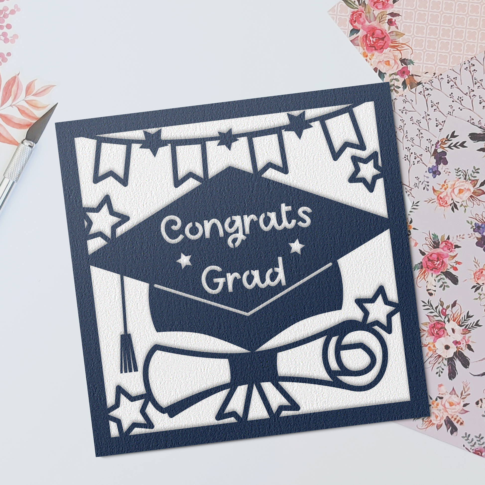 Grad Card Svg SVG Graduation card for laser cut, Cricut, Silhouette Cameo. | Inspire ...