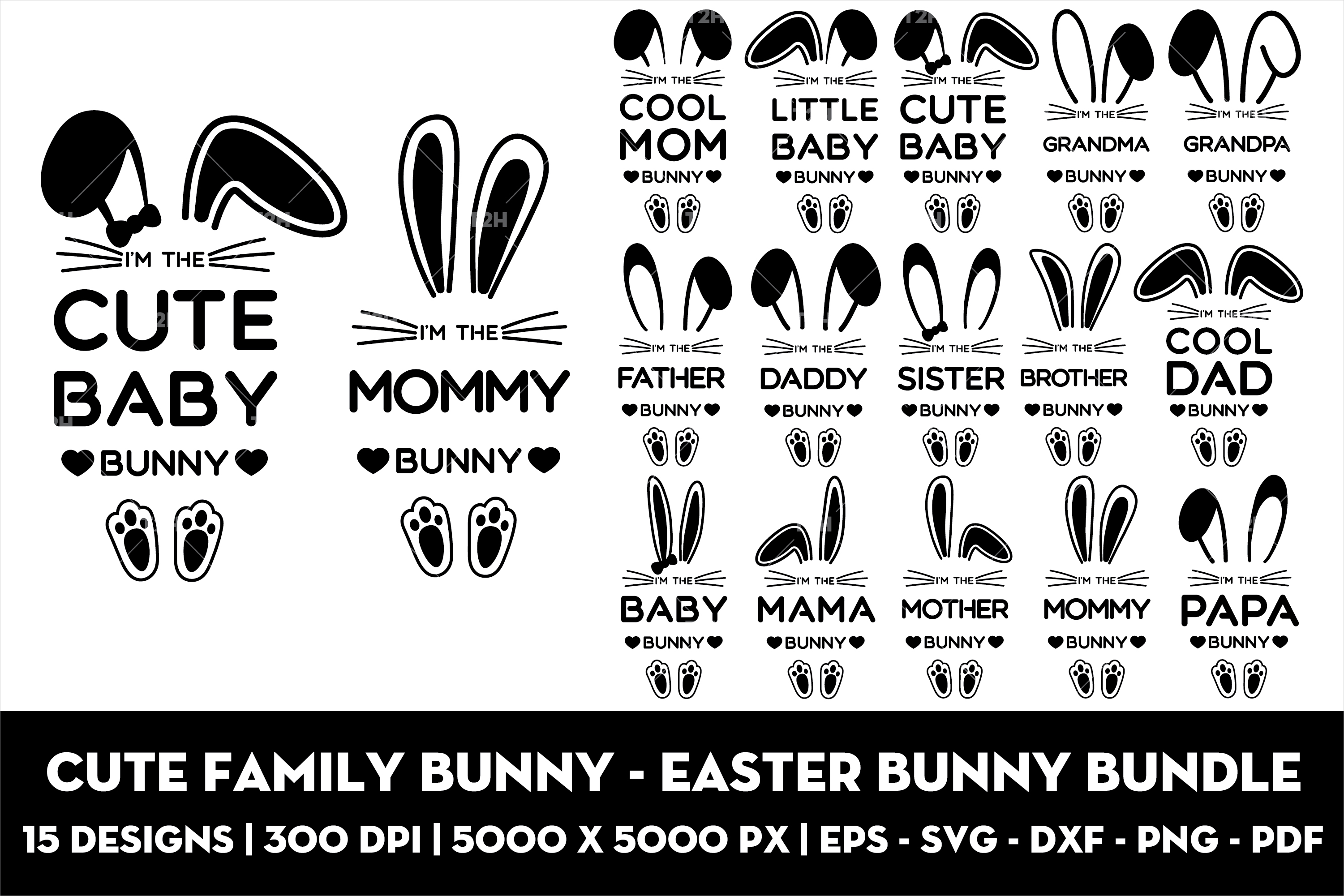 Cute family bunny – Easter bunny bundle | Inspire Uplift