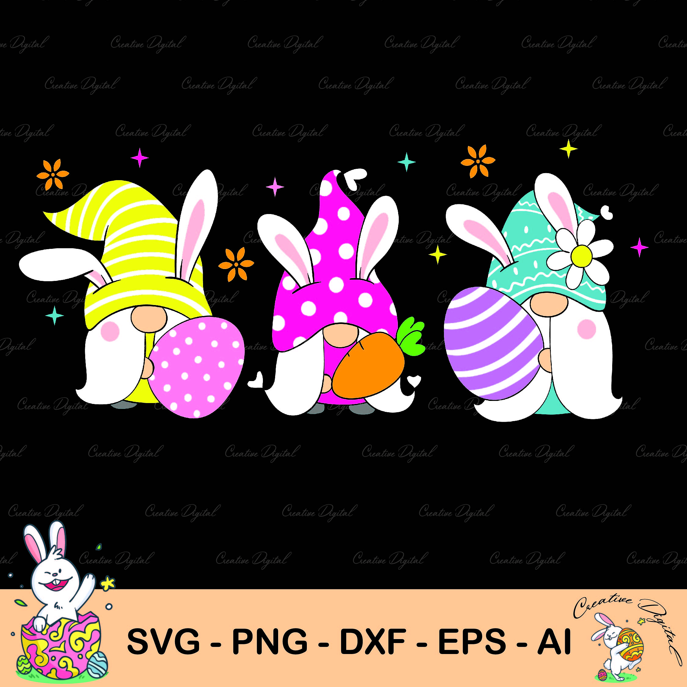 Easter Gnome Svg, Gnome Svg, Easter Egg Svg, Easter Carrot S - Inspire