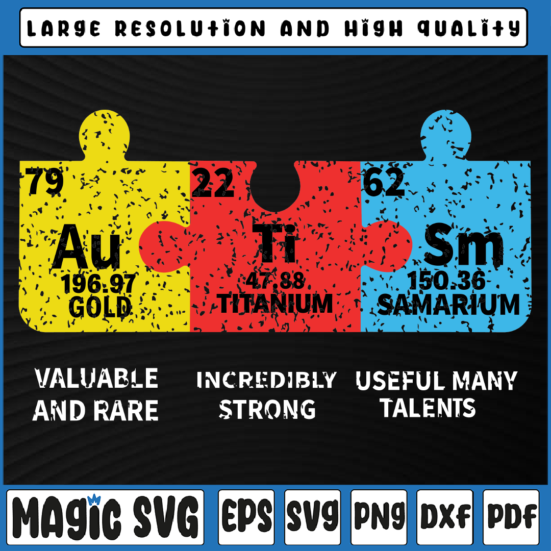 Autism Elements Periodic Table Awareness Svg Autism Awarene Inspire