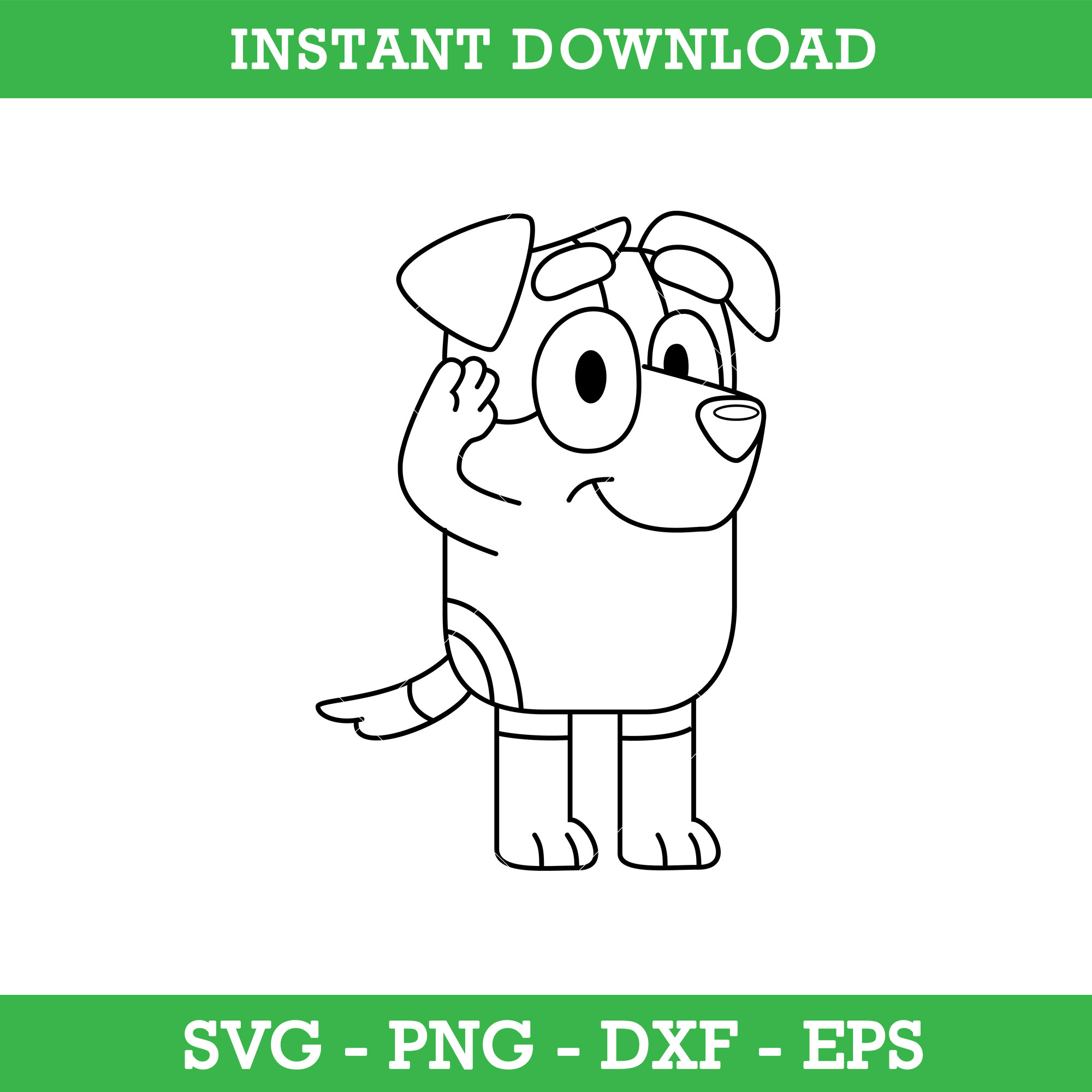 Jack Bluey Outline Svg, Jack Dog Svg, Bluey Svg, Cartoon Svg - Inspire