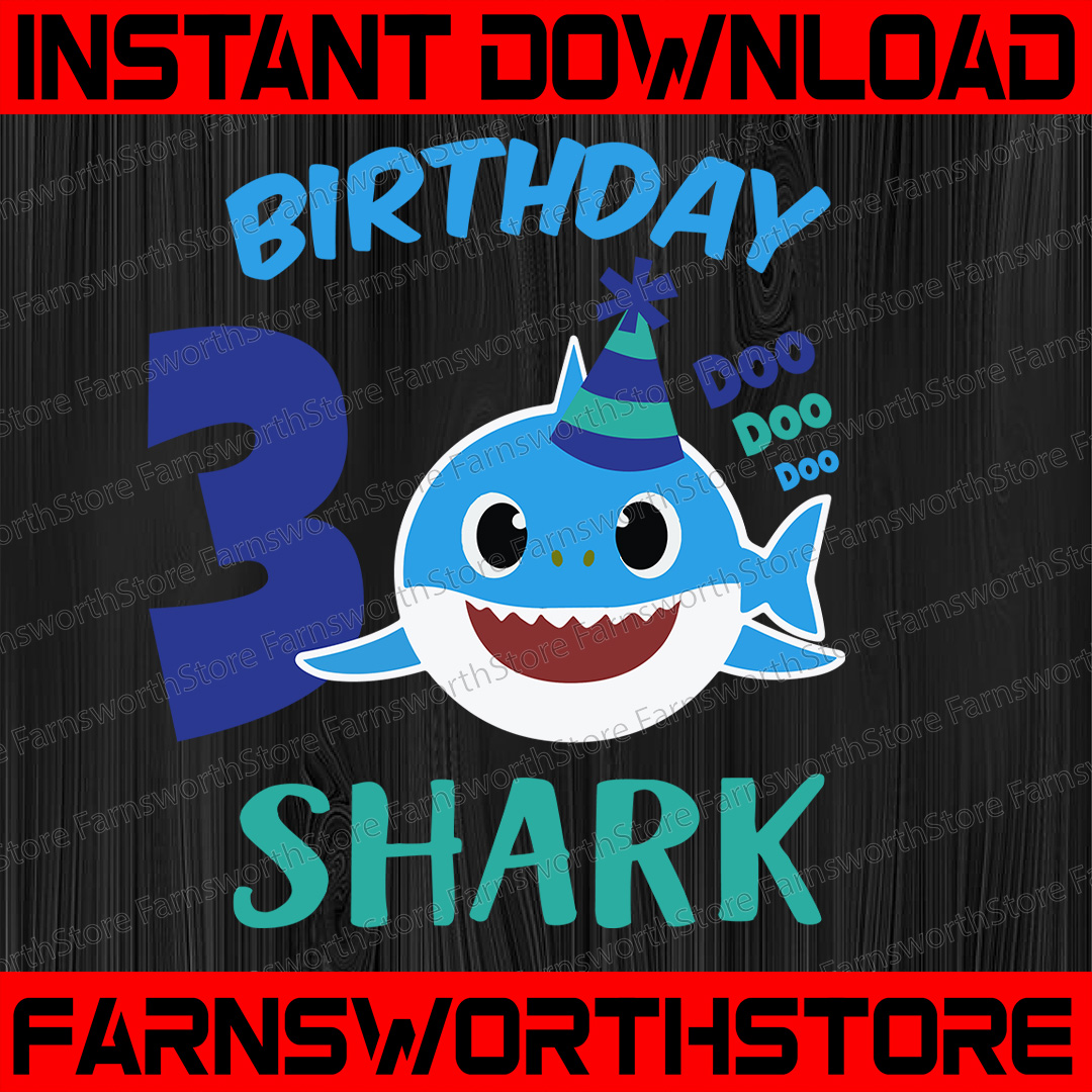Shark 3rd Birthday Svg, Boy Birthday Shark Svg Dxf Eps, Boy - Inspire