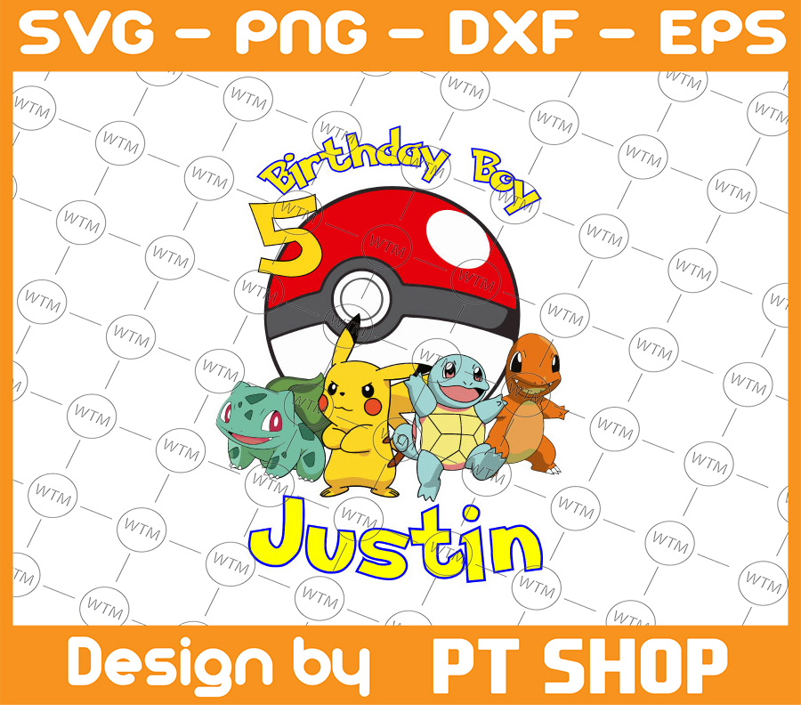 Customized Birthday Boy Svg Png, Pokemon Game Svg, Pikachu L - Inspire