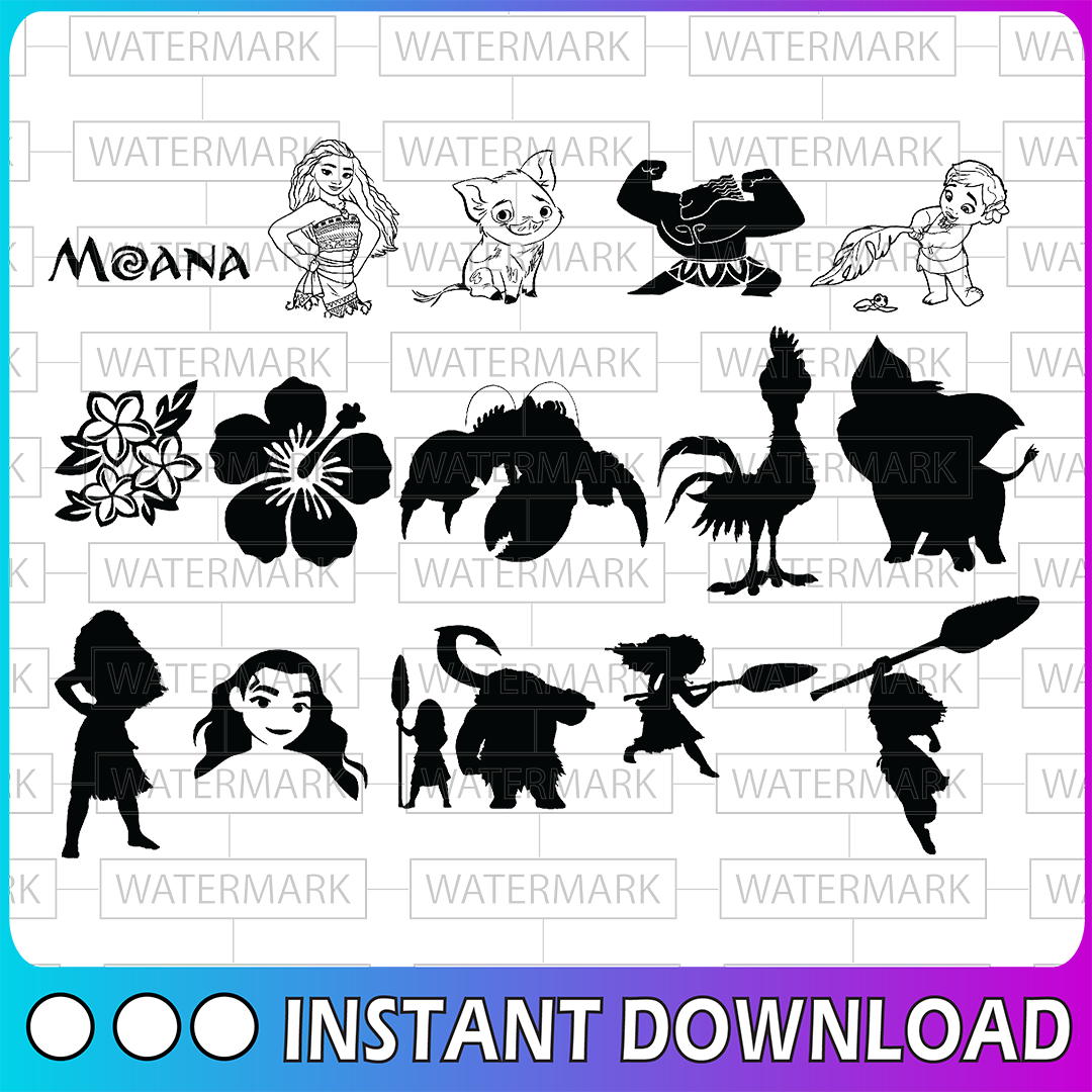 Moana SVG cut files, instant download, printable vector clip - Inspire ...