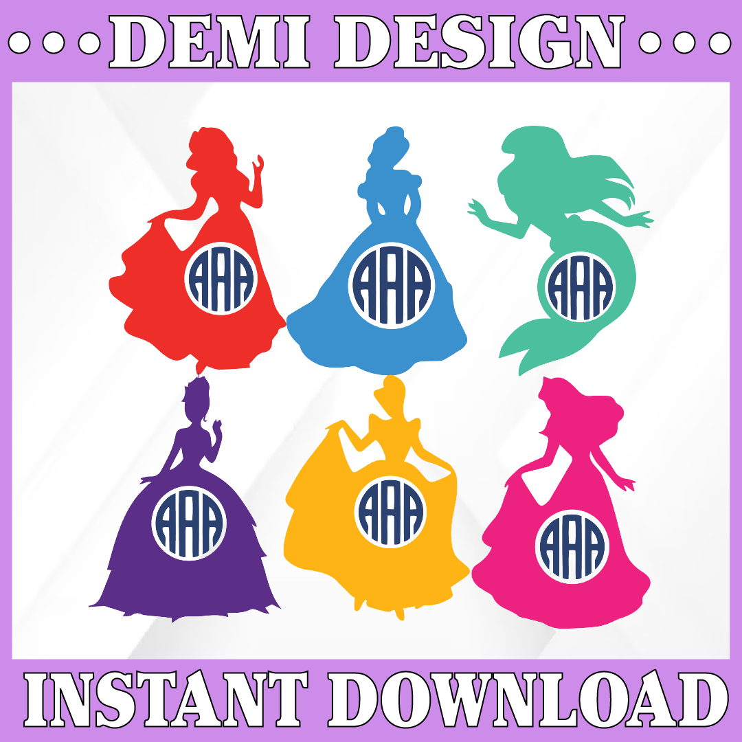 Disney Princess SVG - Disney Princess Silhouette - Disney Bu - Inspire