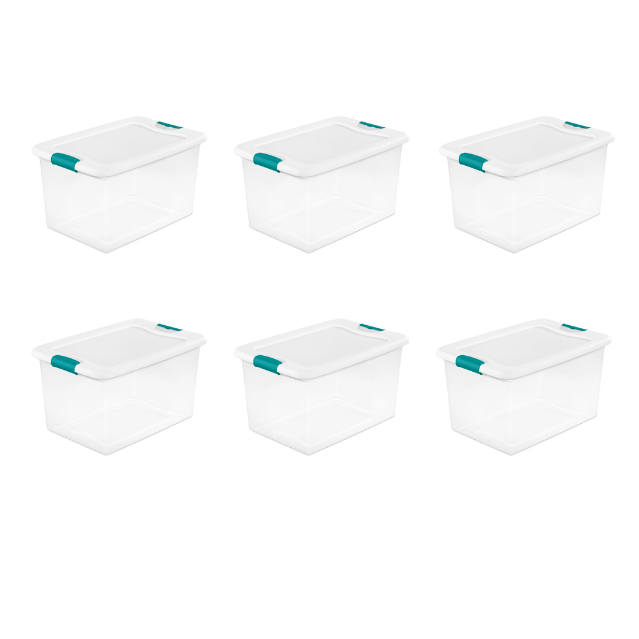 Sterilite 64 Qt. Latching Box Plastic, Set of 6 - Inspire Uplift
