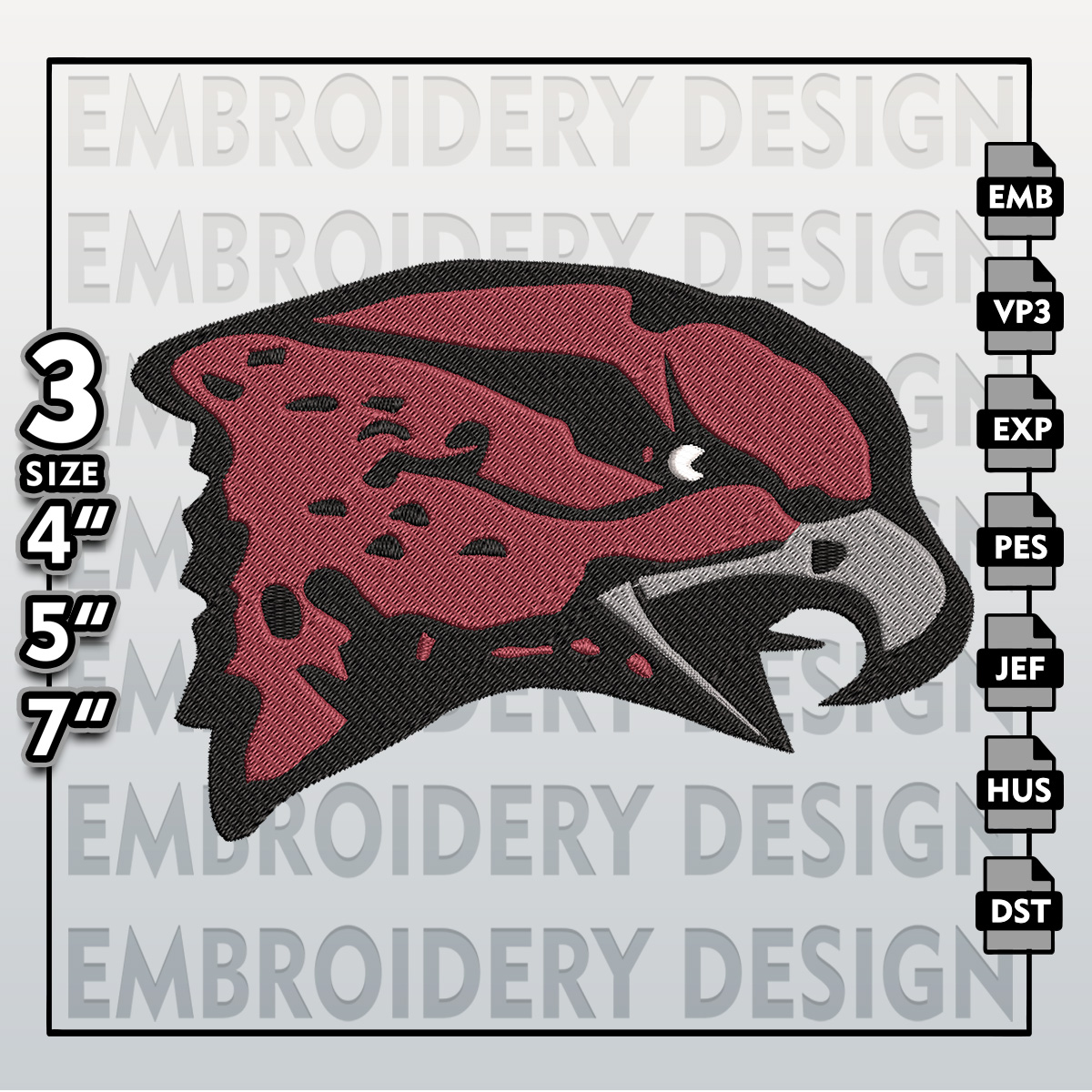 Maryland Eastern Shore Hawks Embroidery Designs, NCAA Logo E Inspire