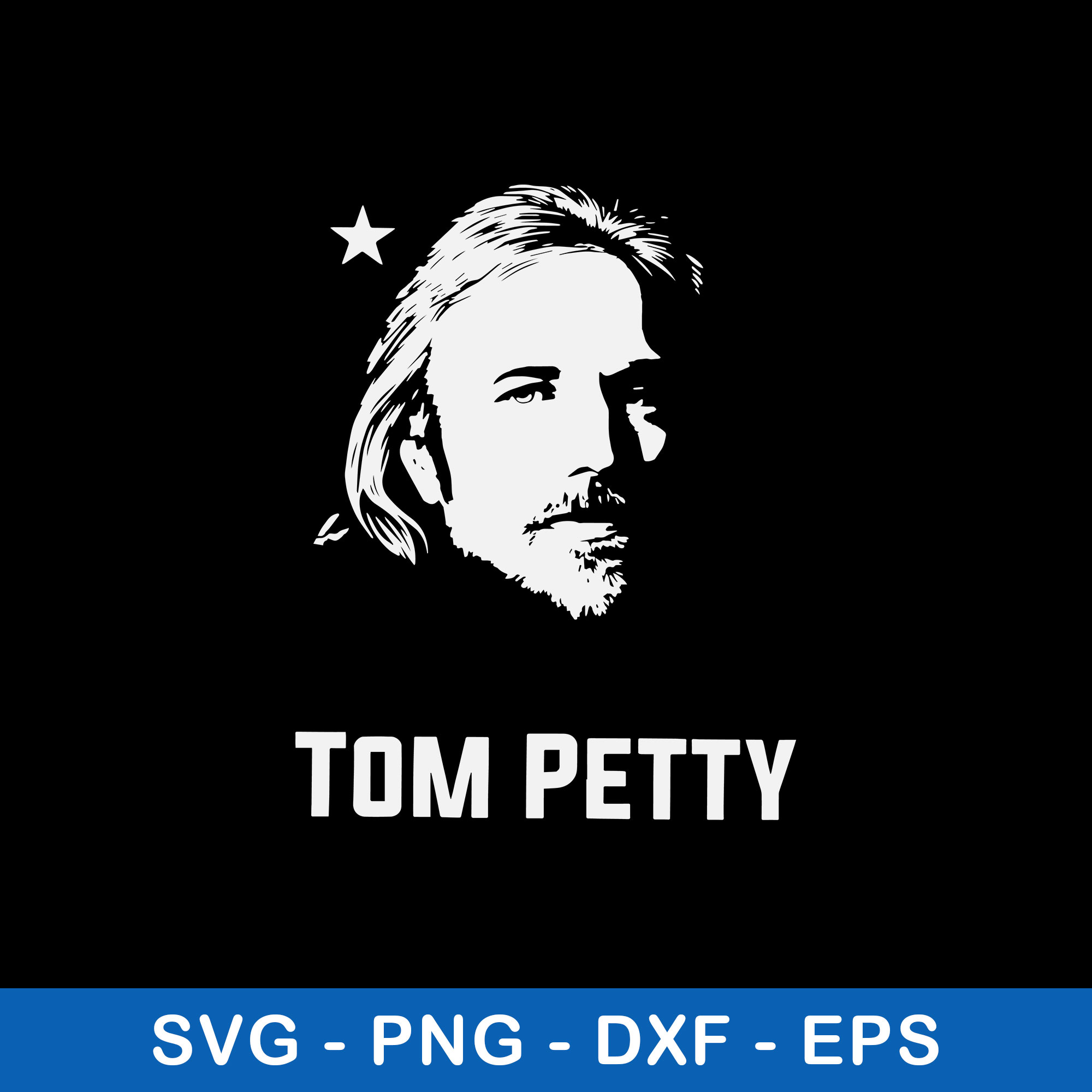 Tom Petty Half Face Svg, Tom Petty Svg, Png Dxf Eps File Inspire Uplift
