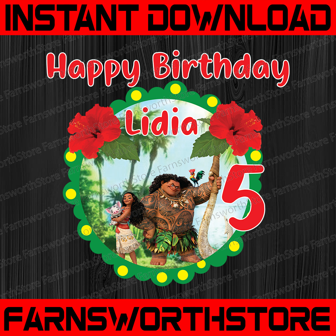 Personalized Name And Ages, Happy birthday PNG Moana Birthda | Inspire ...