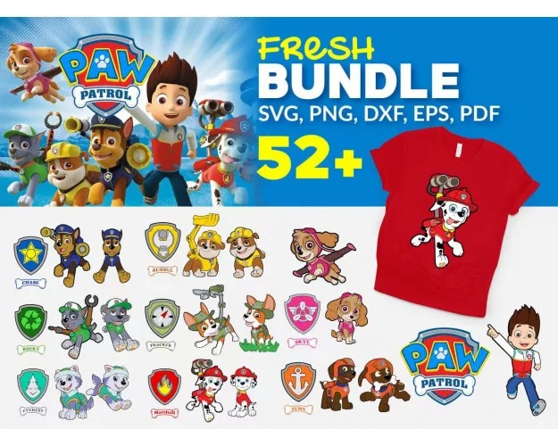 PAW PATROL SVG BUNDLE - Mega Bundle svg, png, dxf, Files For - Inspire ...