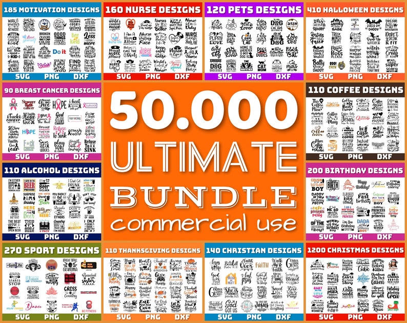 50.000 svg bundle, Designs bundle, Motivation svg, Funny quo | Inspire ...
