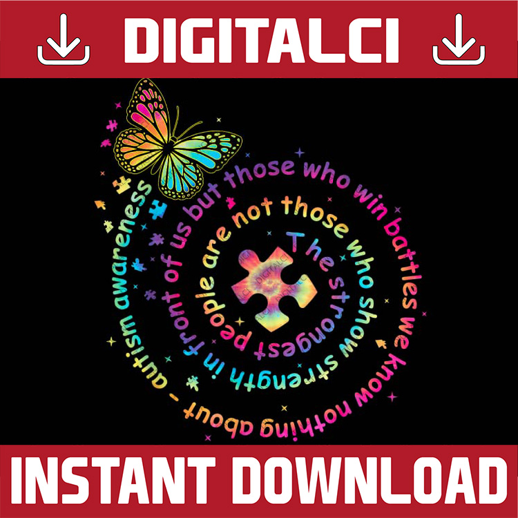 Autism Awareness Tie Dye Puzzle Butterfly PNG Sublimation De - Inspire ...
