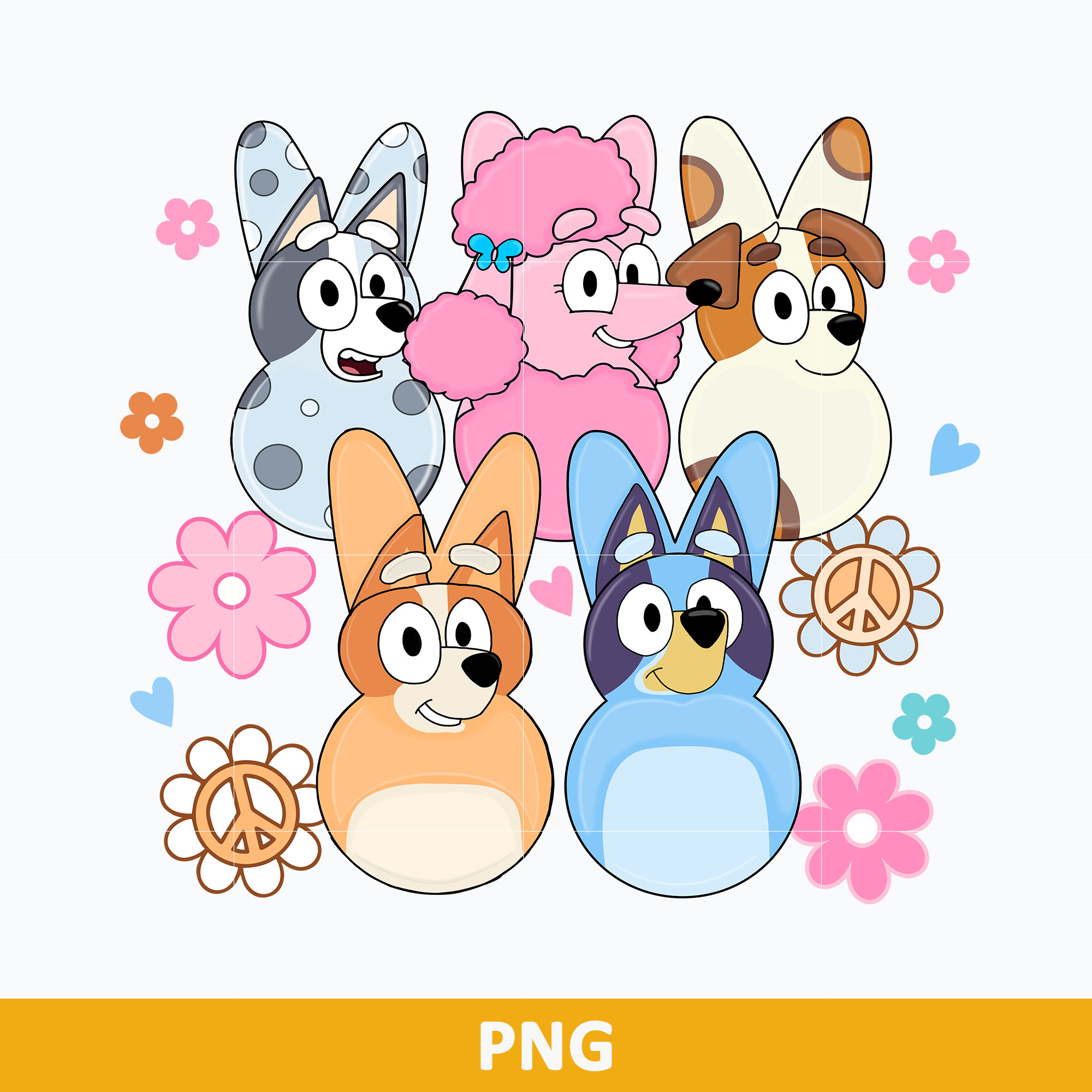 Easter Bluey Png, Easter Bunny Png, Bluey Png, Cartoon Easte Inspire