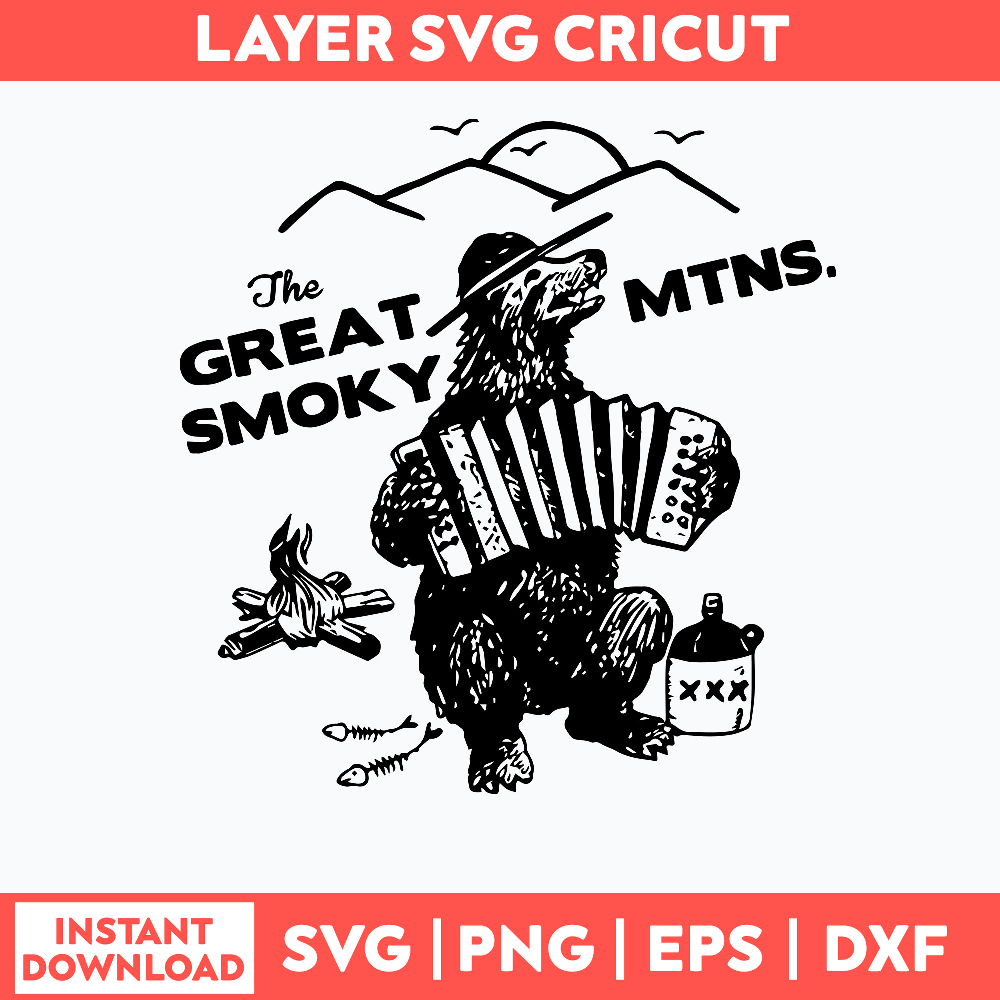 Great Smoky Mountains Svg, National Park Svg, Smokey The Bea - Inspire