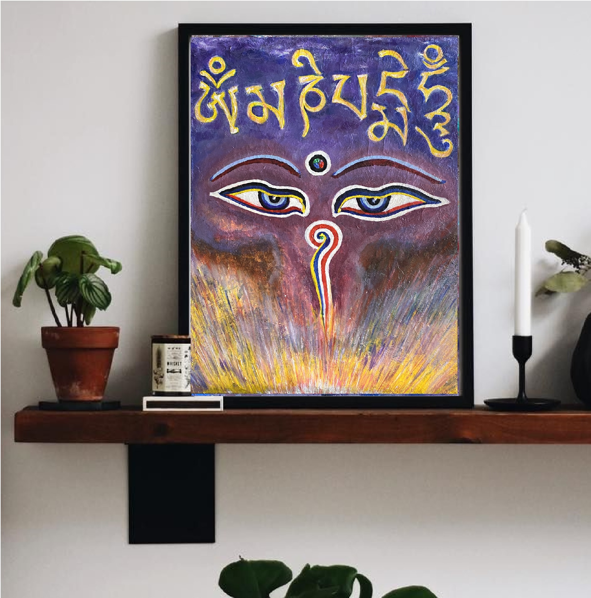 Buddha Eyes Painting Buddhism Original Art Oil On Canvas Art Inspire
