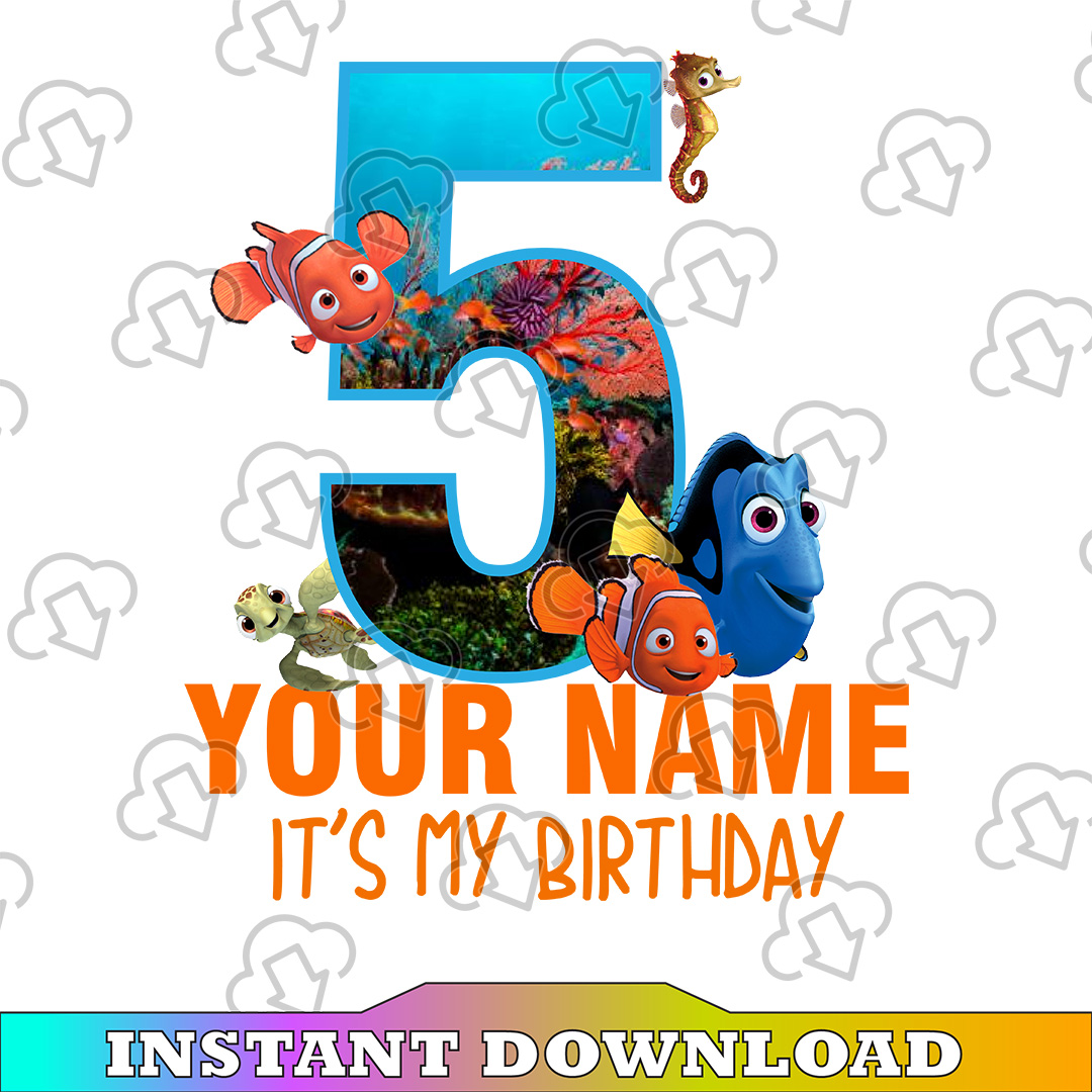 Finding Dory Birthday Png, Dory Custom Png, Personalized Nem - Inspire