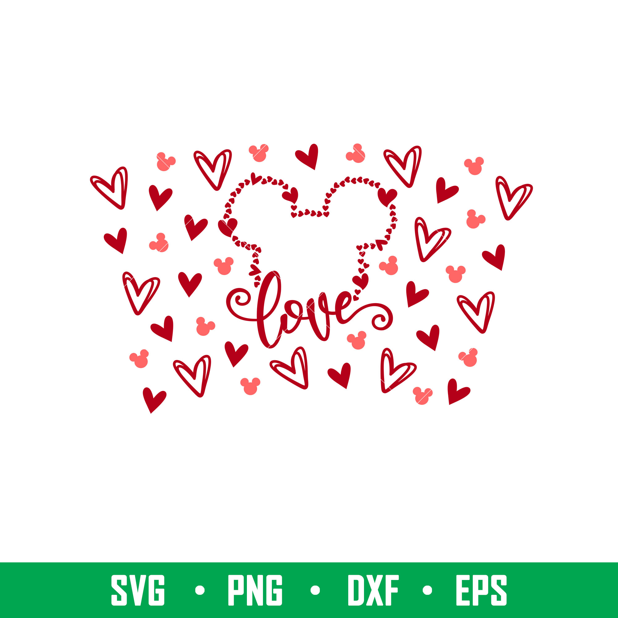 Love Ears Full Wrap,Love Mickey Mouse Full Wrap Svg, Starbuc Inspire