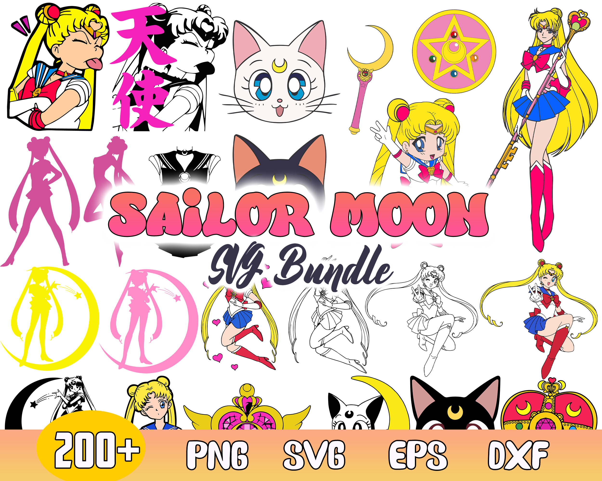Su Kin Moon Sailor Moon Bundle Svg, Sailor Moon Svg, Usagi Tsukino Svg, | Inspire ...