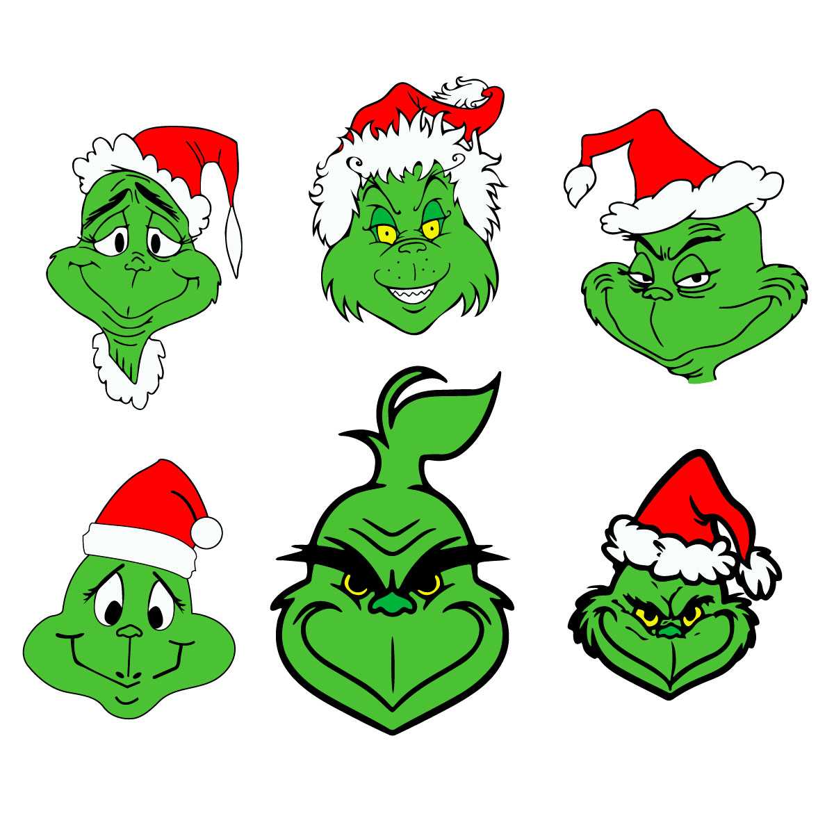 6 Files Of Grinch Face Bundle Svg, Christmas Svg, Santa Hat | Inspire Uplift 6-files-of-grinch-face-bundle-svg-christmas-svg-santa-hat-inspire-uplift
