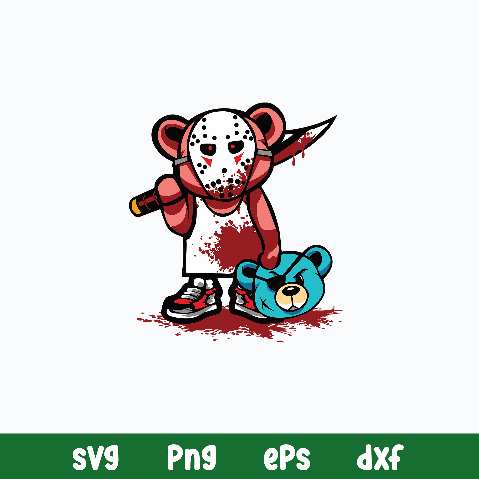 Killer Teddy Bear Svg, Bear Jason Voorhees Svg, Bear Horror - Inspire ...