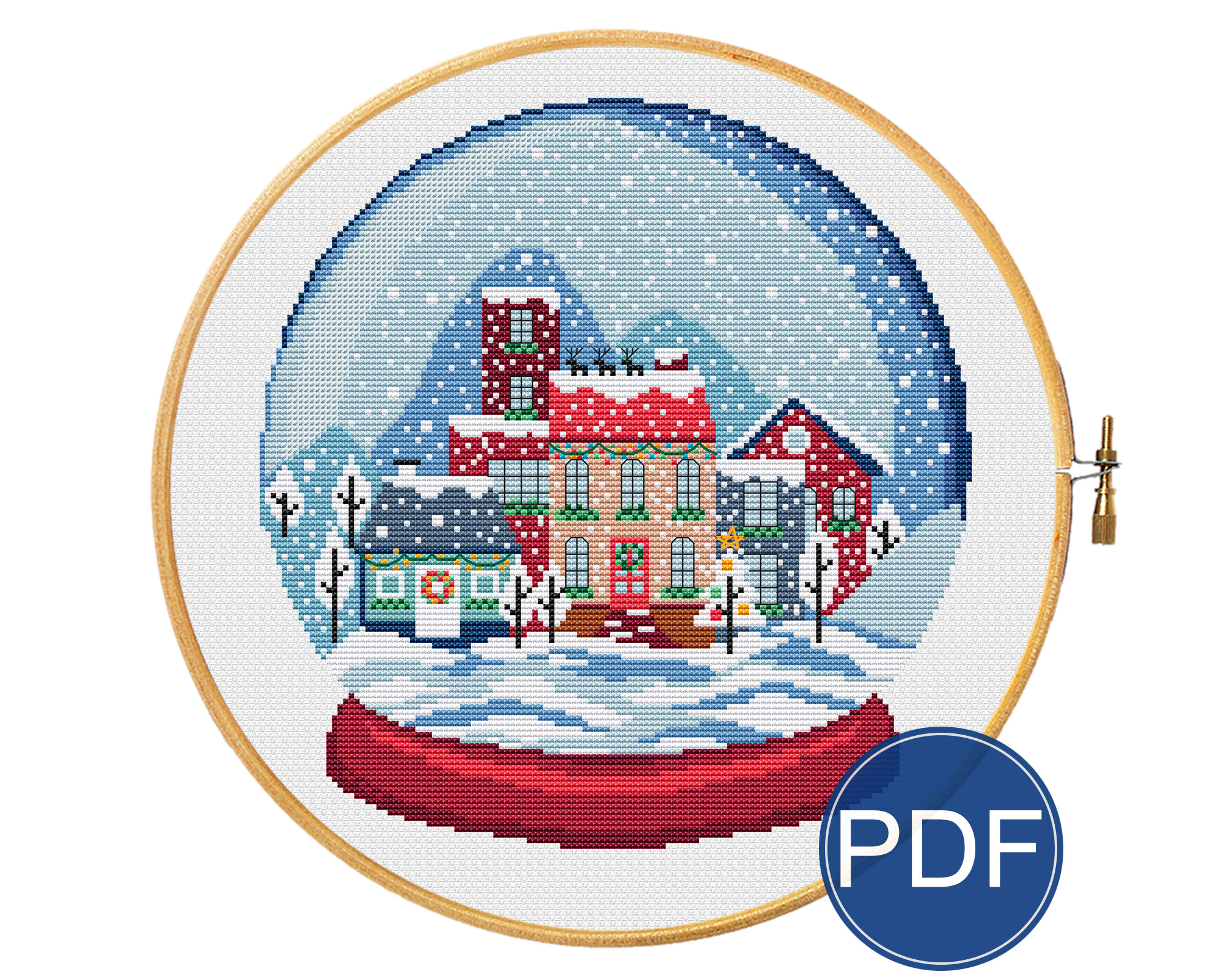 Snow globe - cross stitch pattern | Inspire Uplift