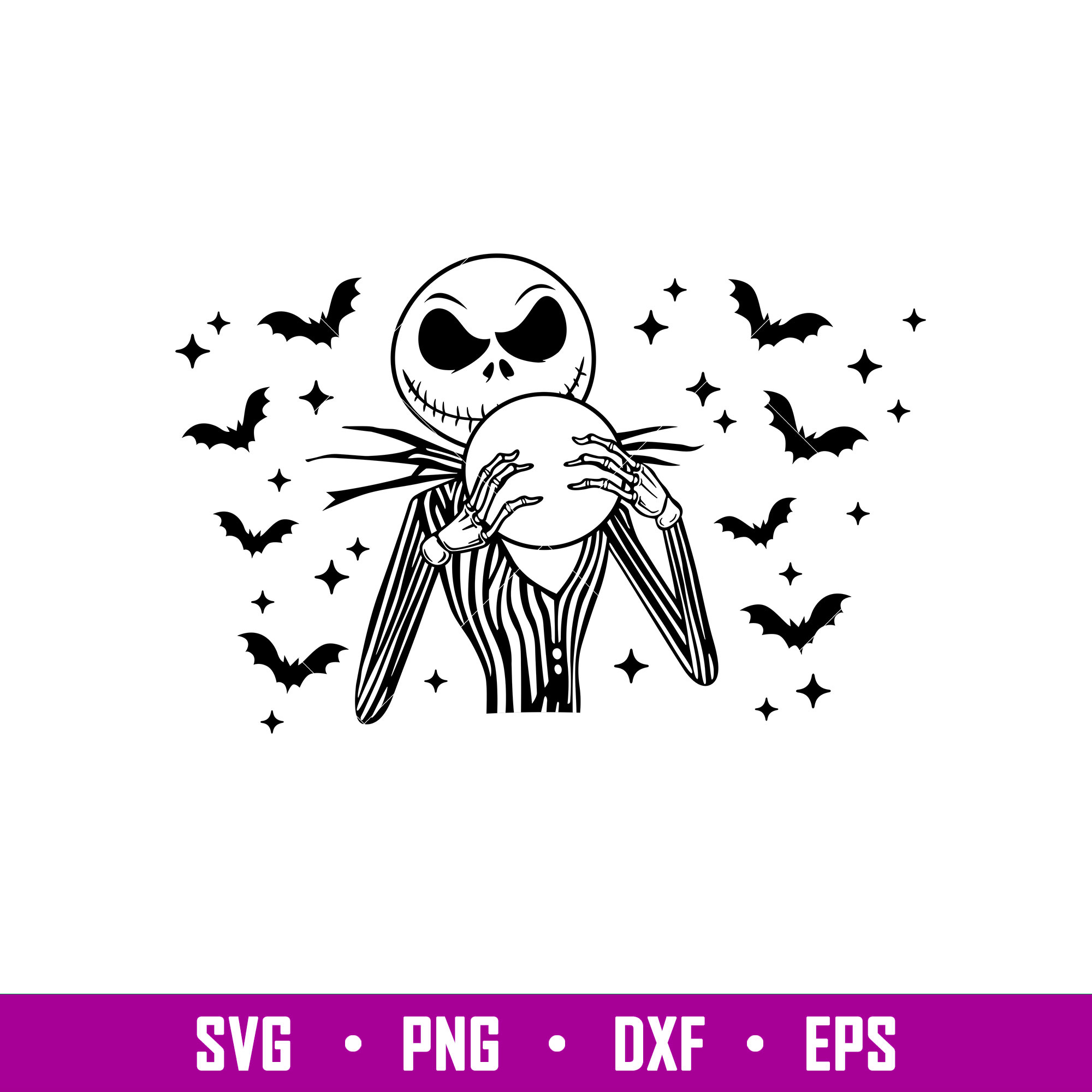 Jack Skellington Full Wrap, Jack Full Wrap Svg, Starbucks Sv Inspire