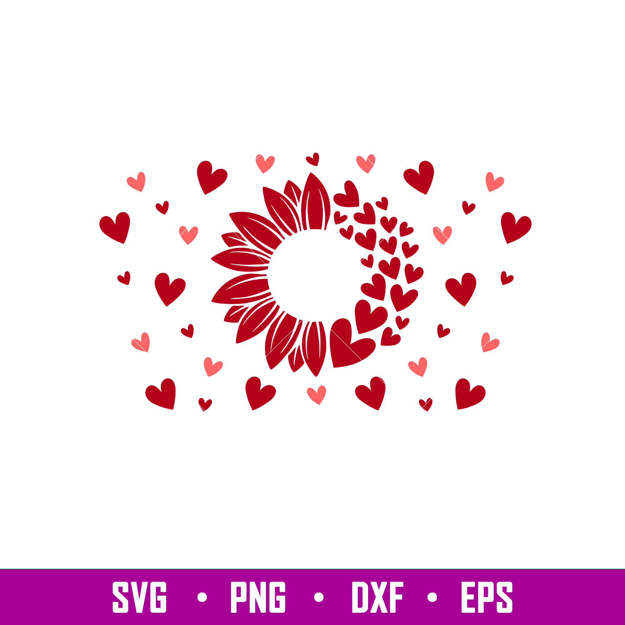 Sunflower Hearts Full Wrap, Sunflower Hearts Full Wrap Svg, Inspire