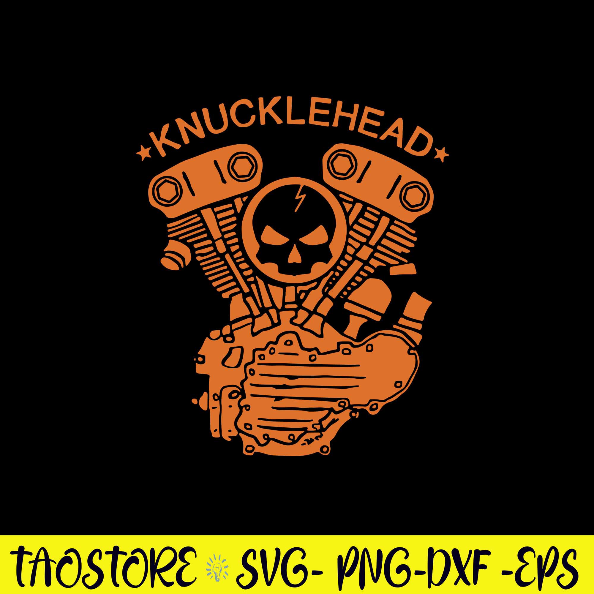 Knucklehead Motorcycle Engine Svg, Skull Motorcycle Svg, Png Inspire