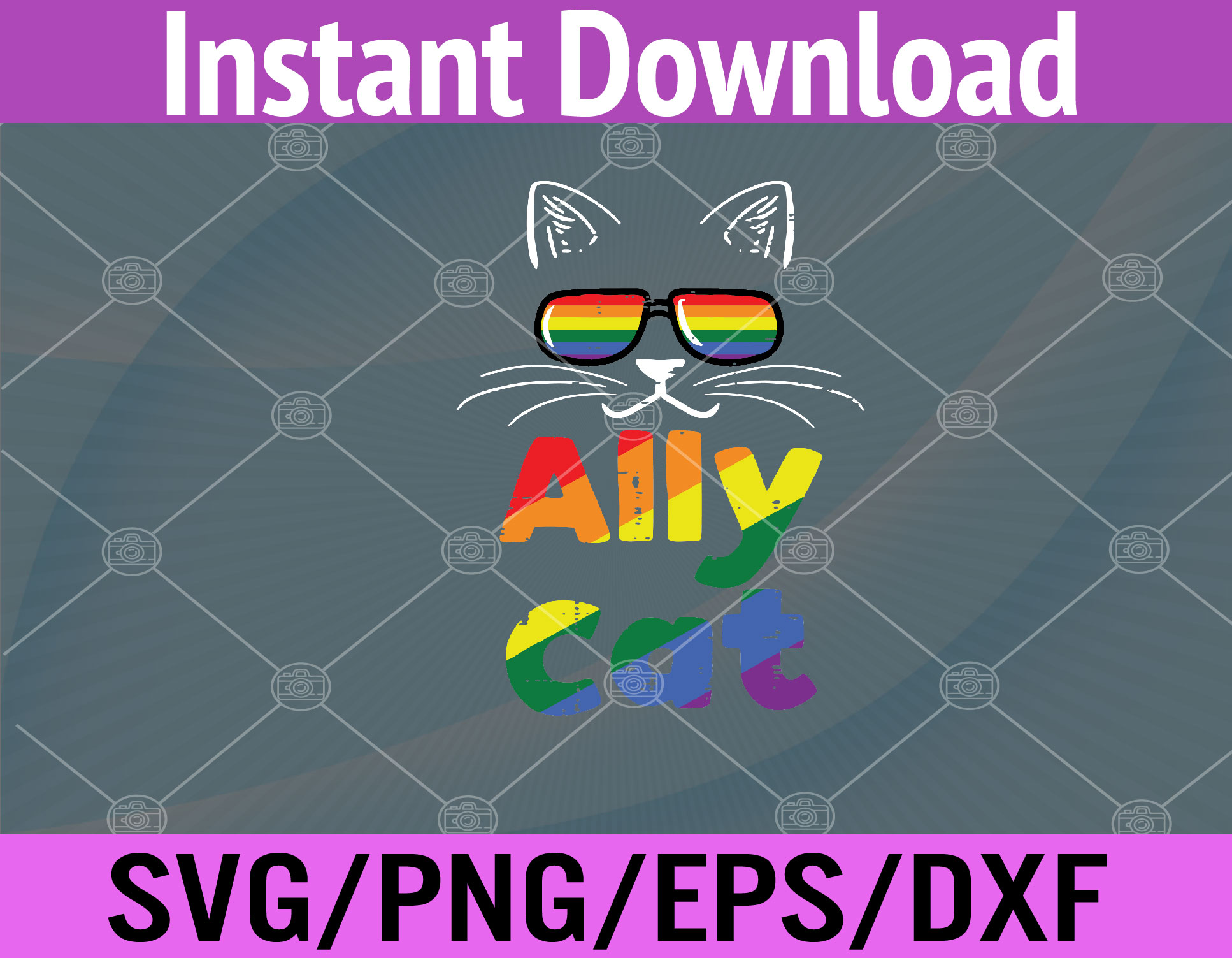 Ally Cat Pride Month Straight Ally Gay LGBTQ LGBT Svg, Eps, - Inspire ...