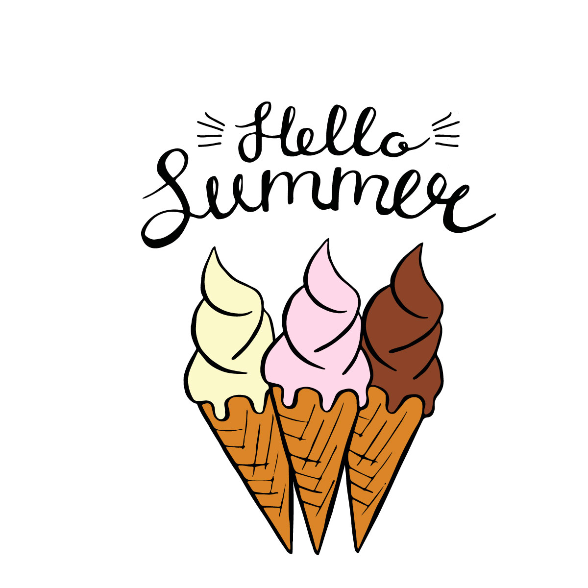 Ice Cream Cone Svg Hello Summer Shirt Vector, Holiday Gifts | Inspire ...