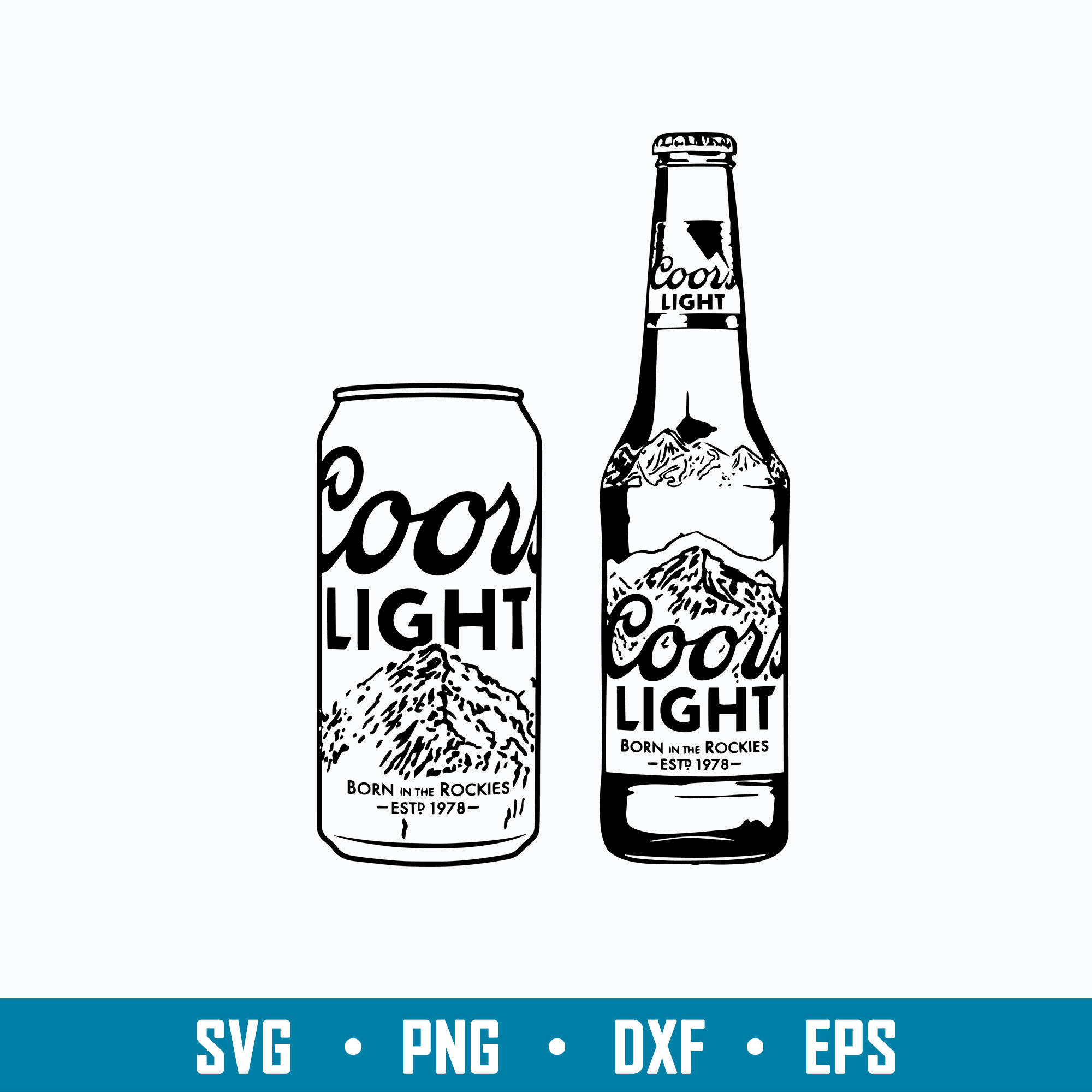 Coors Light Bottle And Can Alcohol Beer Svg, Coors Light Bee Inspire