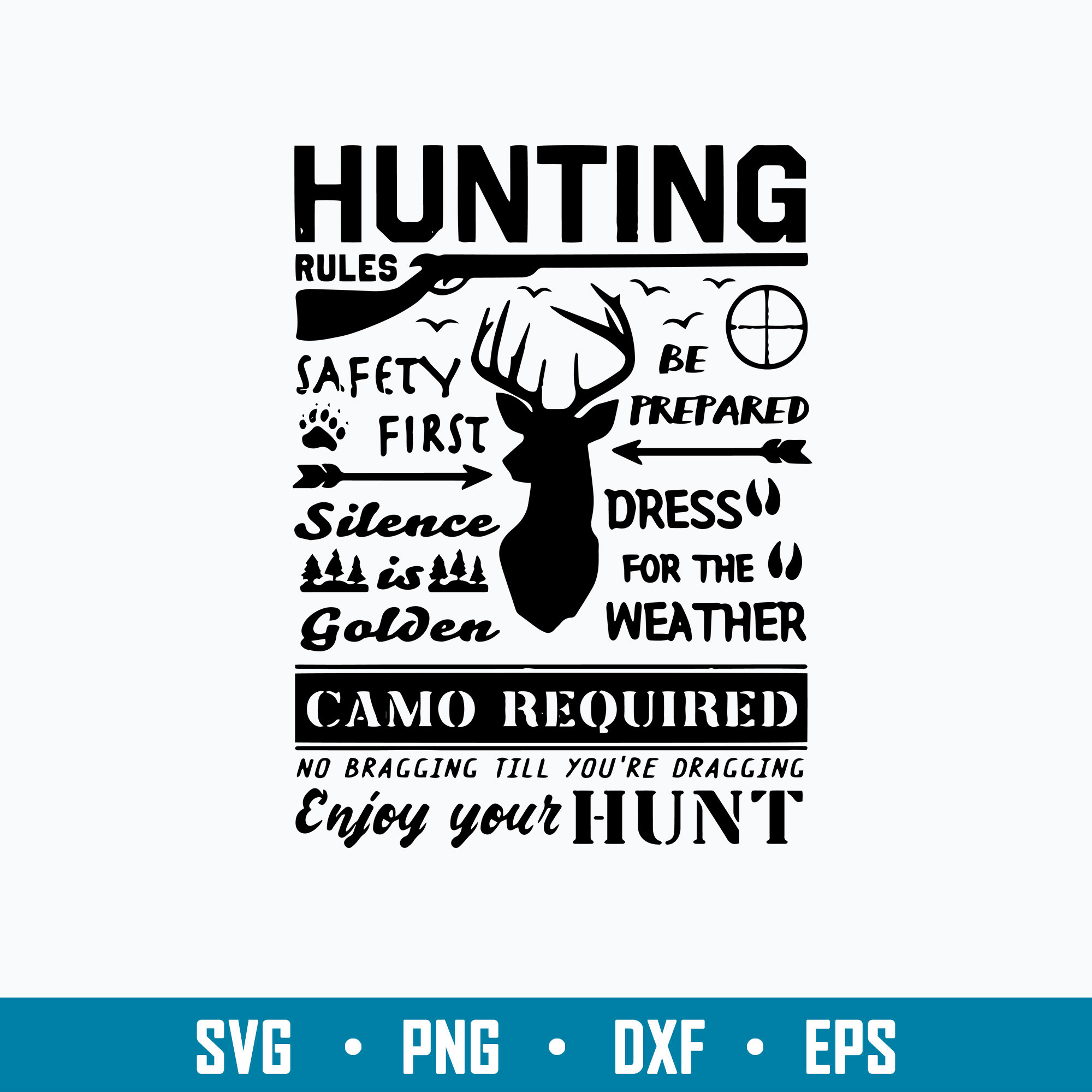 deer-hunting-rules-svg-hunting-poster-svg-png-dxf-eps-file-inspire