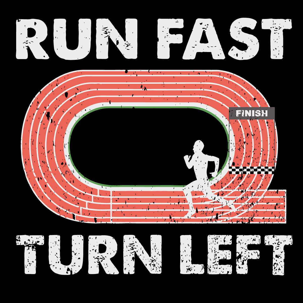 Vintage Track and Field Design Run Fast Turn Left Svg, Trend Inspire