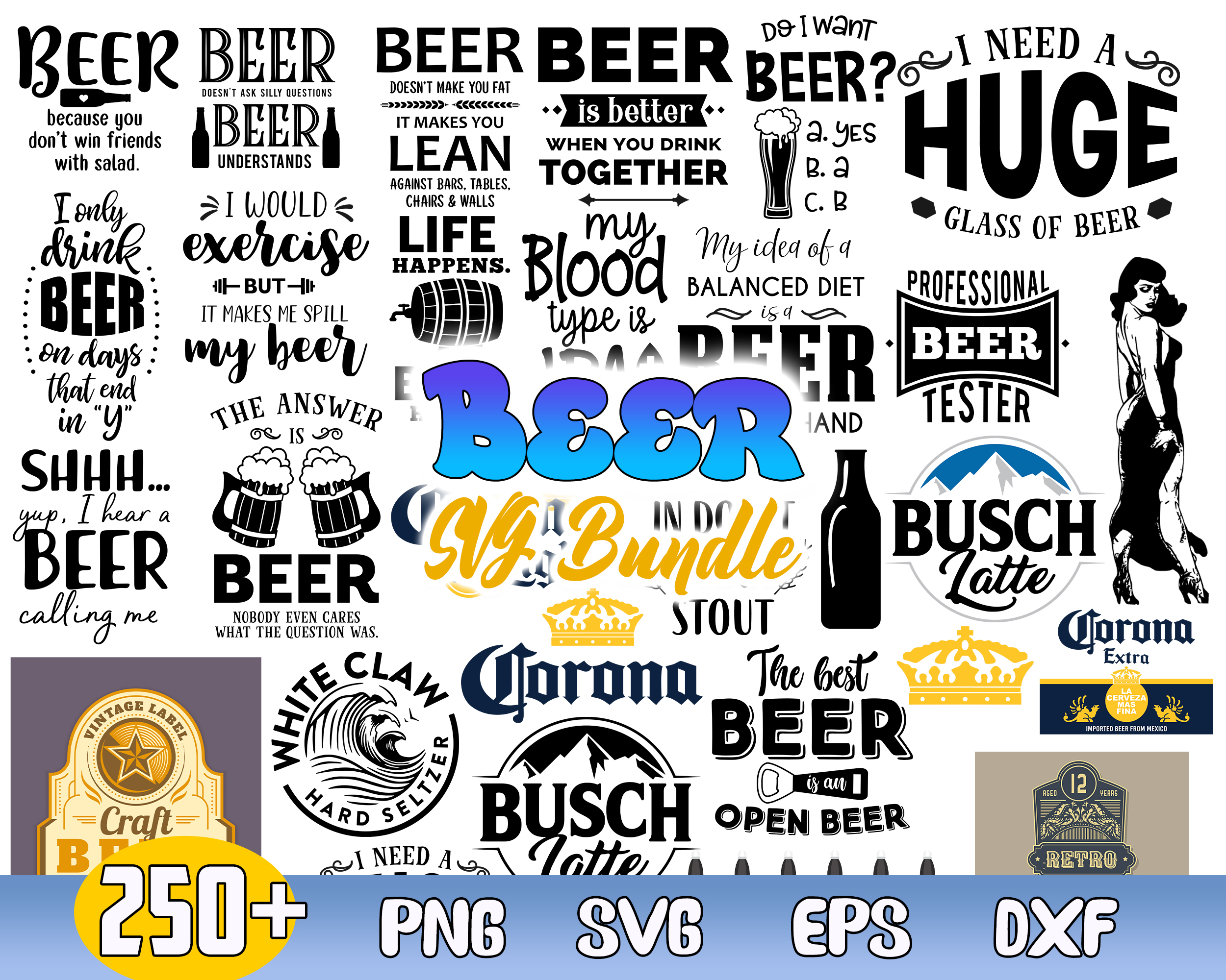 Beer Bundle Svg, Beer Quotes Svg, Beer Mug Svg, Drink Svg Pn | Inspire ...