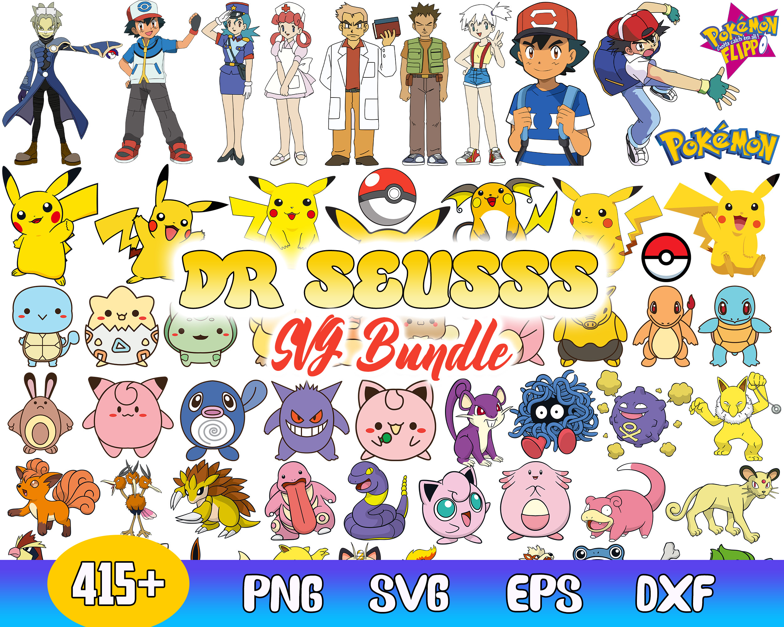 Pokemon Bundle Svg, Pokemon Svg, Pikachu Svg, Pokemon Friend | Inspire ...