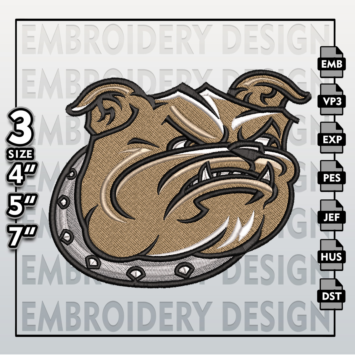 NCAA Logo Embroidery Files, NCAA Bryant, Bryant Bulldogs Emb Inspire