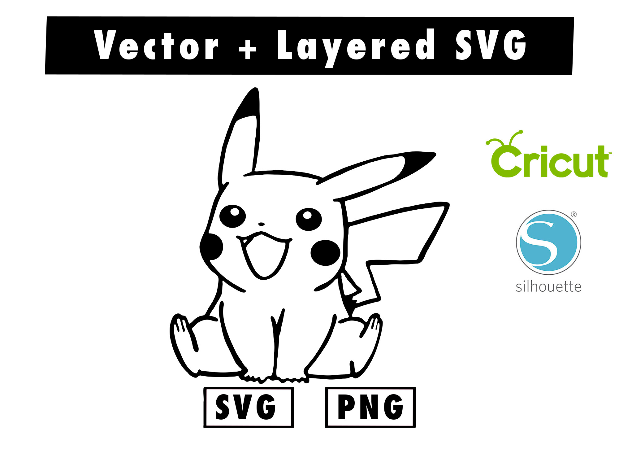 Anime pikachu svg png files for cricut machine anime svg inspire