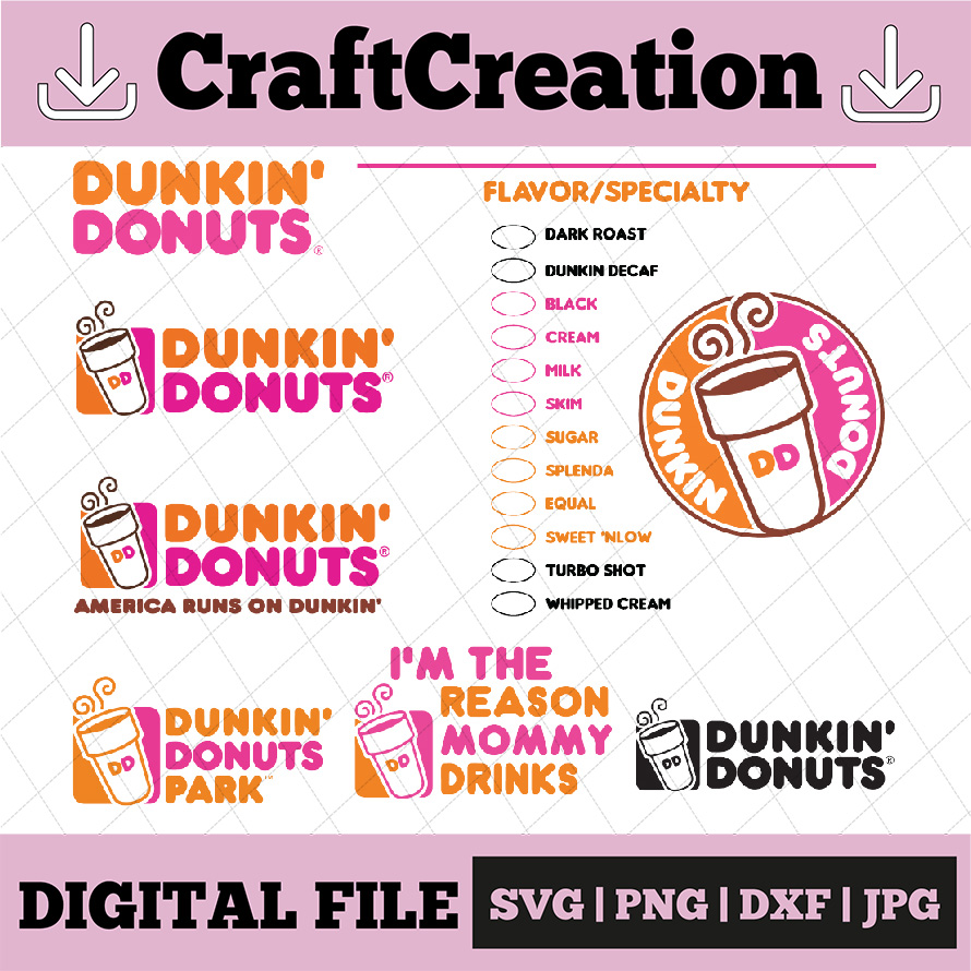 Dunkin' Donuts bundle svg, Dunkin' Donuts Coffee Cup Inspire | Inspire ...