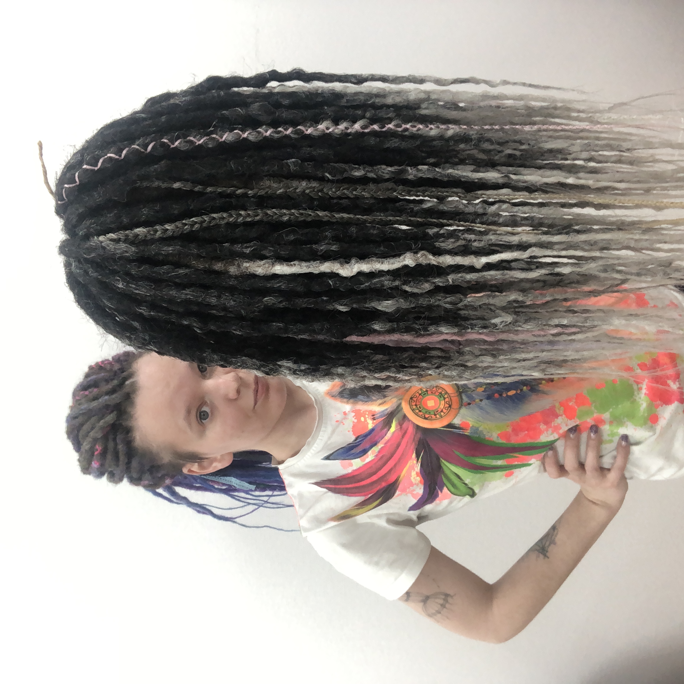 textured hook dreadlocks with color transition Inspire Uplift