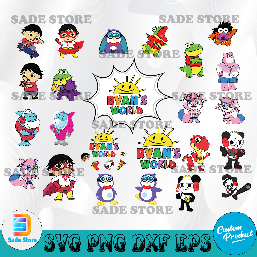 Ryan's world character bundle svg, cartoon svg file, Cricut