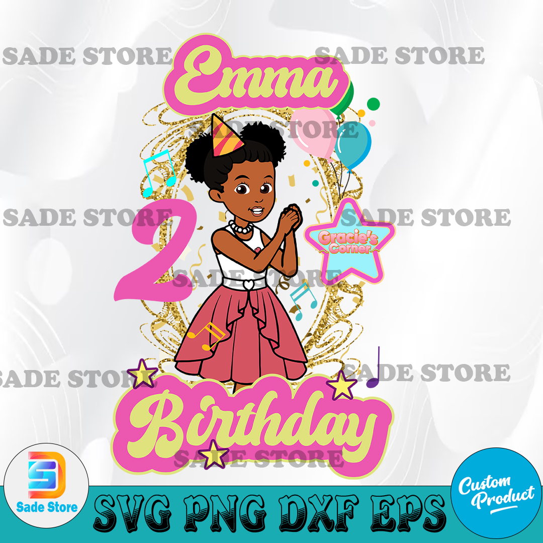 Gracie's Corner Birthday Girl Svg, Custom Design Name And Ag Inspire