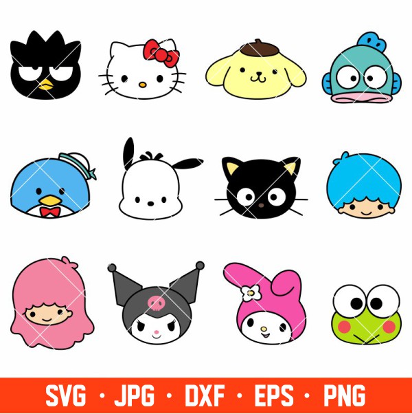 Kawaii Kitty Svg, Cat Svg, Snrio Mlody Stickers, ticker Sv Inspire