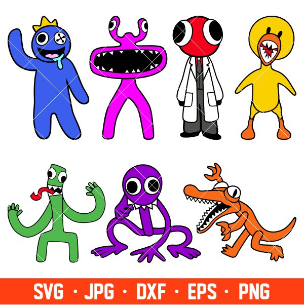Rainbow Friends Characters SVG Rainbow Friends Cricut Rainbow Friends 