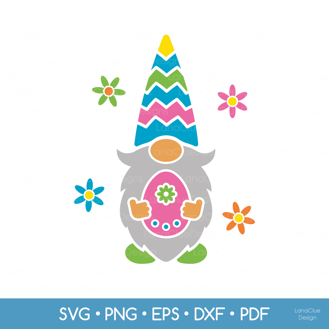 Easter Gnome SVG Cut File - Easter SVG PNG DXF EPS PDF - Inspire Uplift