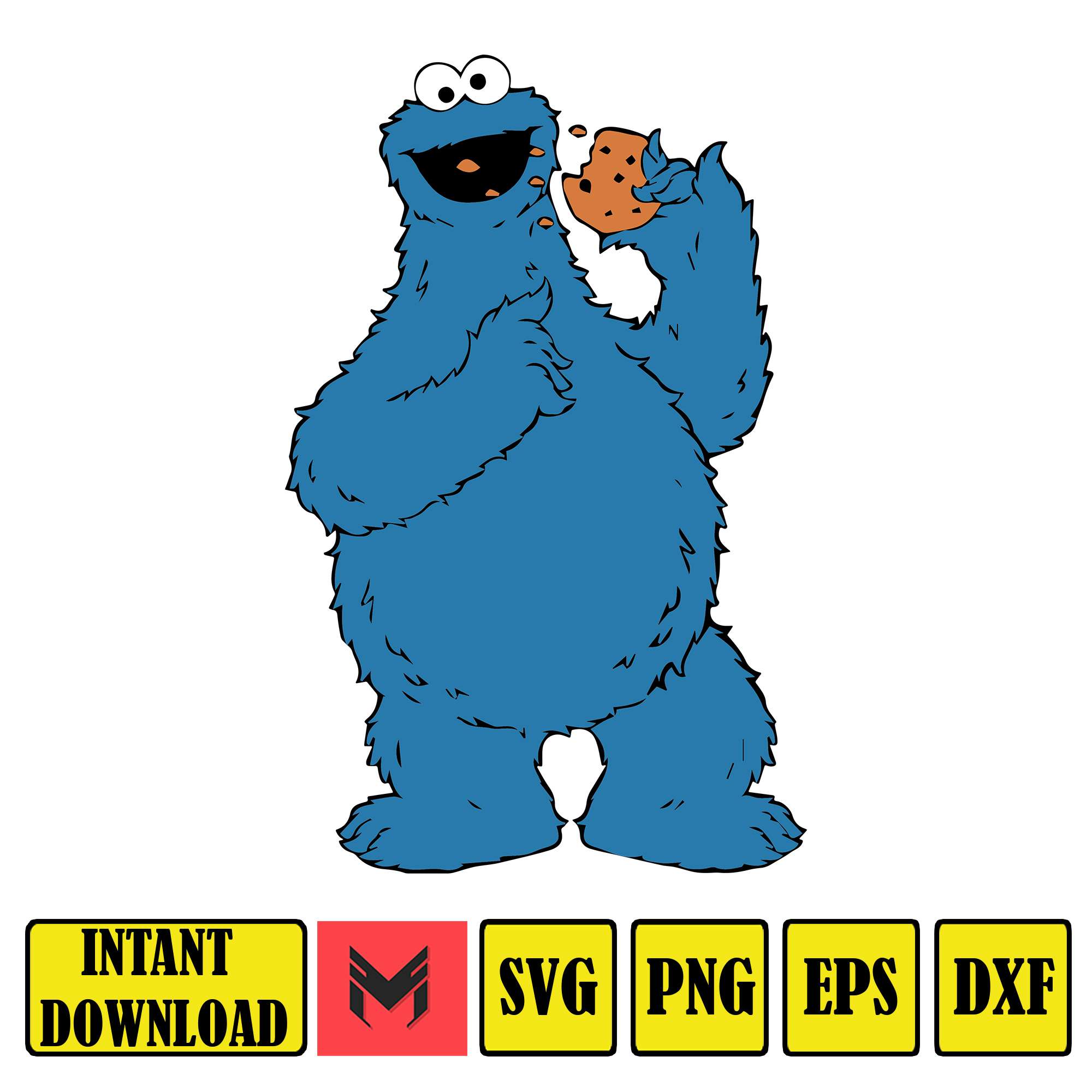 Sesame Monster svg ,Cookie Monster Svg , Street Monster, Red Inspire